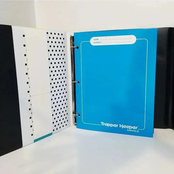 {Mead} Trapper Keeper Binder, Blue Vintage Retro 80s Look Shapes and Las… - Picture 5 of 6